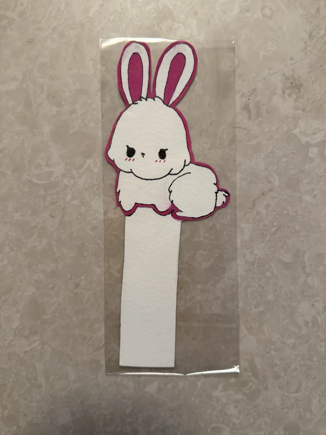 Hand-painted rabbit bookmark