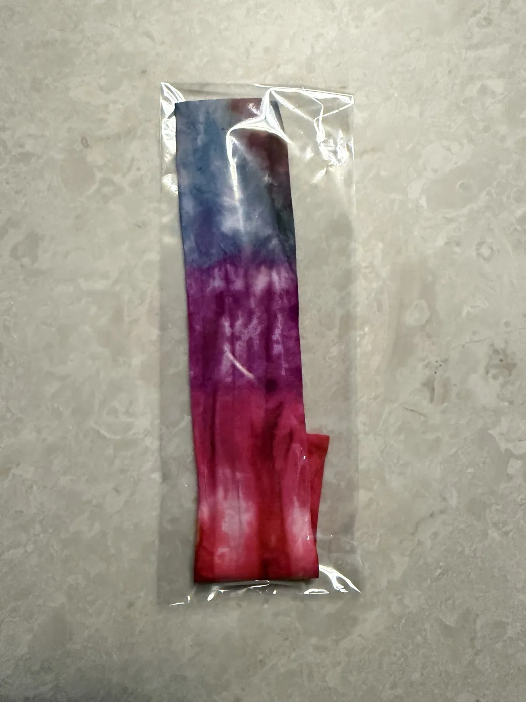 Indigo to magenta hand-dyed hair band